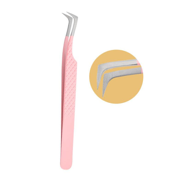 PL-05 PINK FIBER TWEEZERS FOR EYELASH EXTENSION