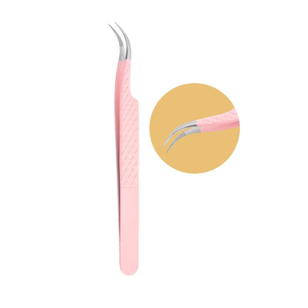 PL-06 PINK FIBER TWEEZERS FOR EYELASH EXTENSION