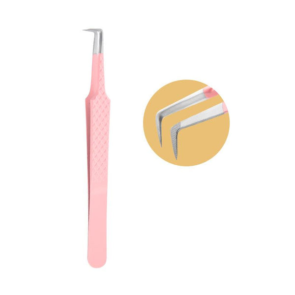 PL-08 PINK FIBER TWEEZERS FOR EYELASH EXTENSION