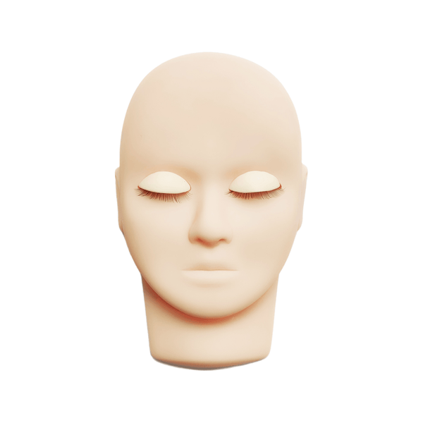 FLAT PRACTICE MANNEQUIN HEAD WITH 3 PAIRS REPLACEABLE EYELIDS